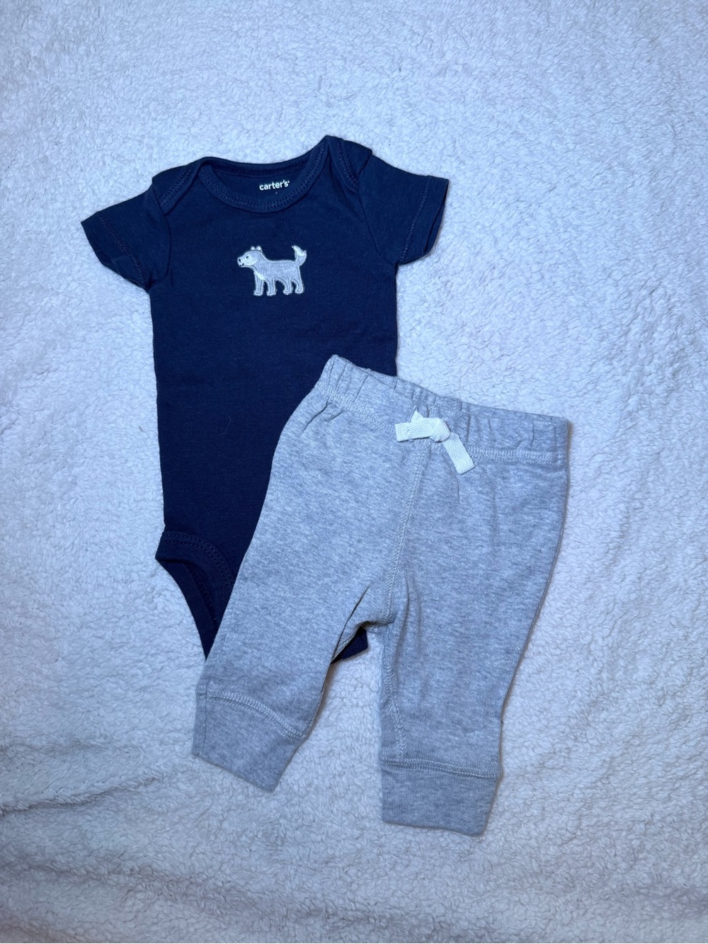 Carter's Navy Bodysuit with Gray Pants